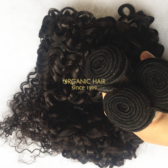  Factory price kinky curly remy human hair weave